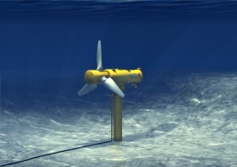 Alstom Oceade stromingsturbine met onderzeese mast (Bron: Alstom)